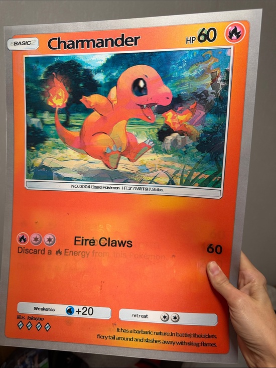 Other - Charmander Charizard Chameleon Pokémon Card 3D Holographic Lenticular Poster